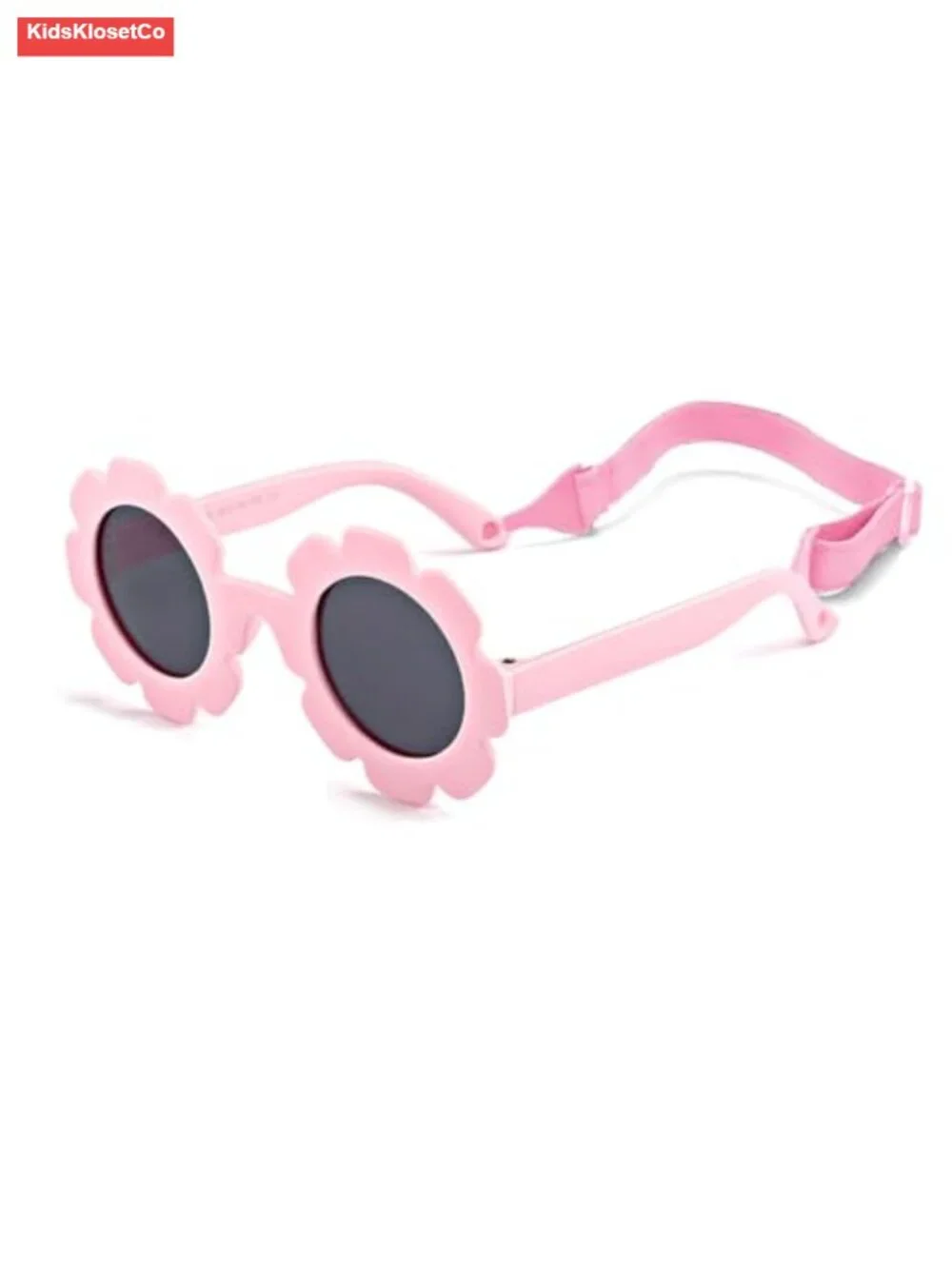 Baby Flower Sunglasses with Strap, Flexible Bendable Newborn UV400 Sunglasses